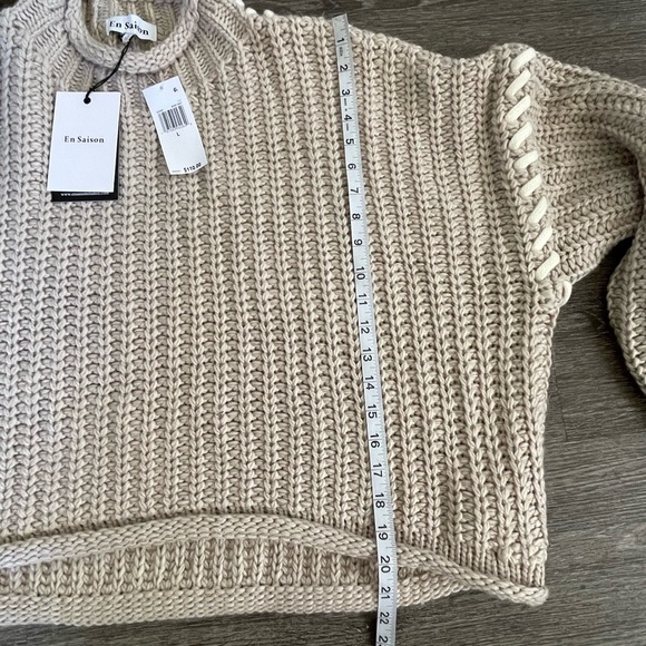 En Saison Textured Beige Sweater - Picture 5 of 7